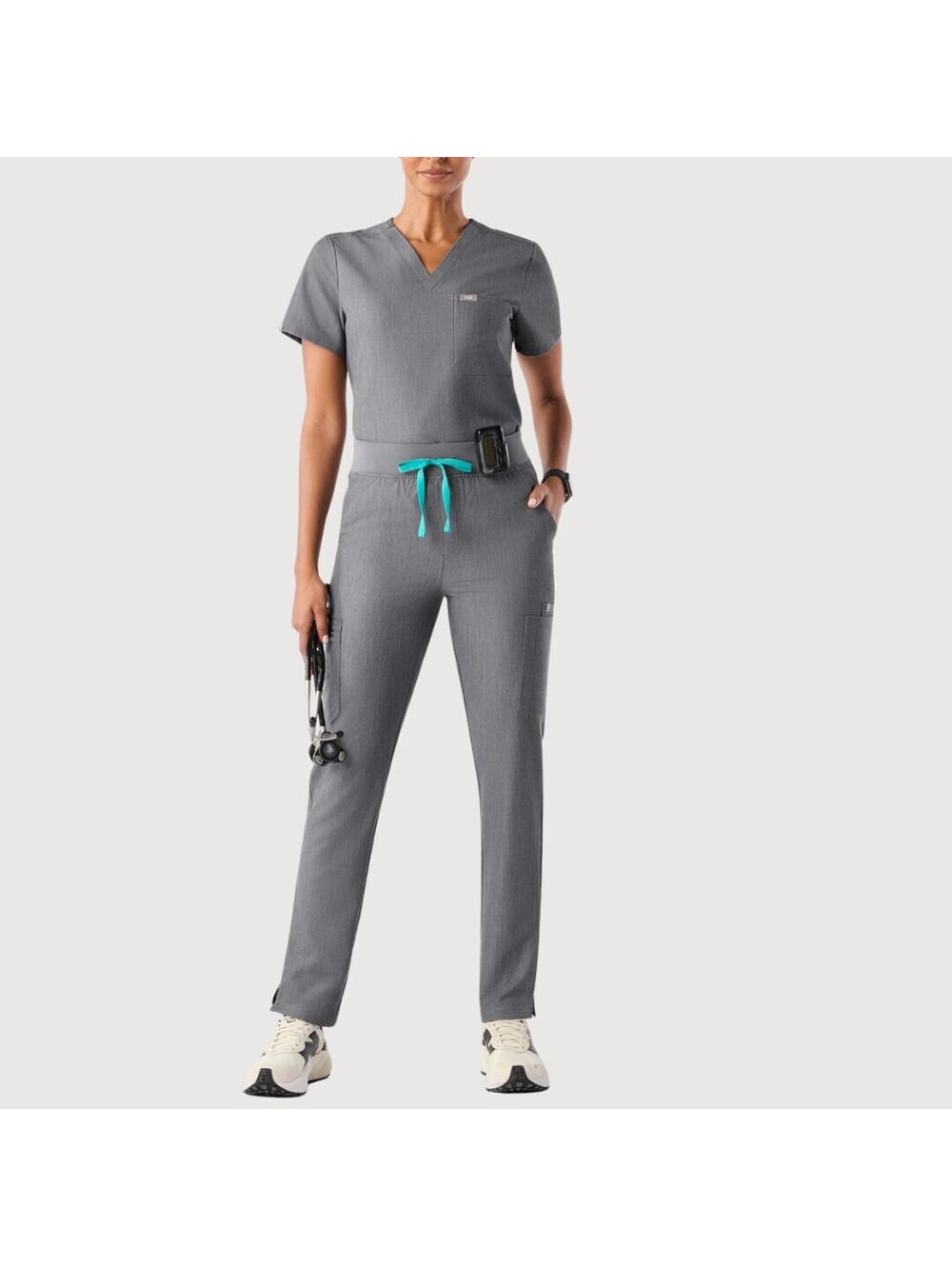 FIGS Catarina Yola Slim Scrub Set Graphite XXS